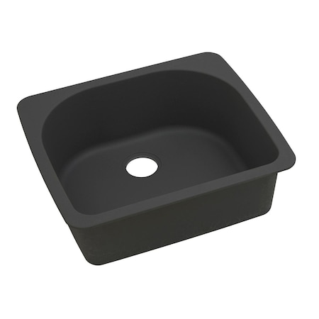 Elkay Quartz Classic 25 X 22 X 8-1/2 Single Bowl Top Mount Sink Black ELGS2522BK0